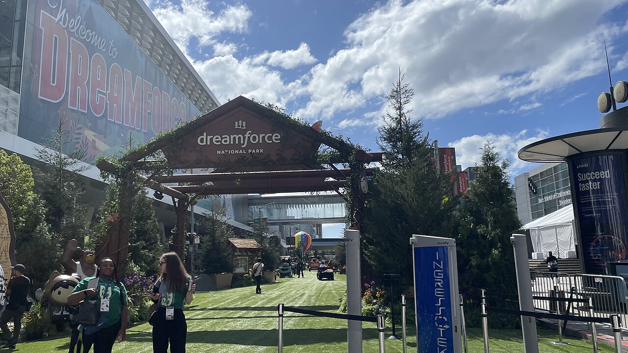 The entrance to Salesforce's Dreamforce conference in 2022